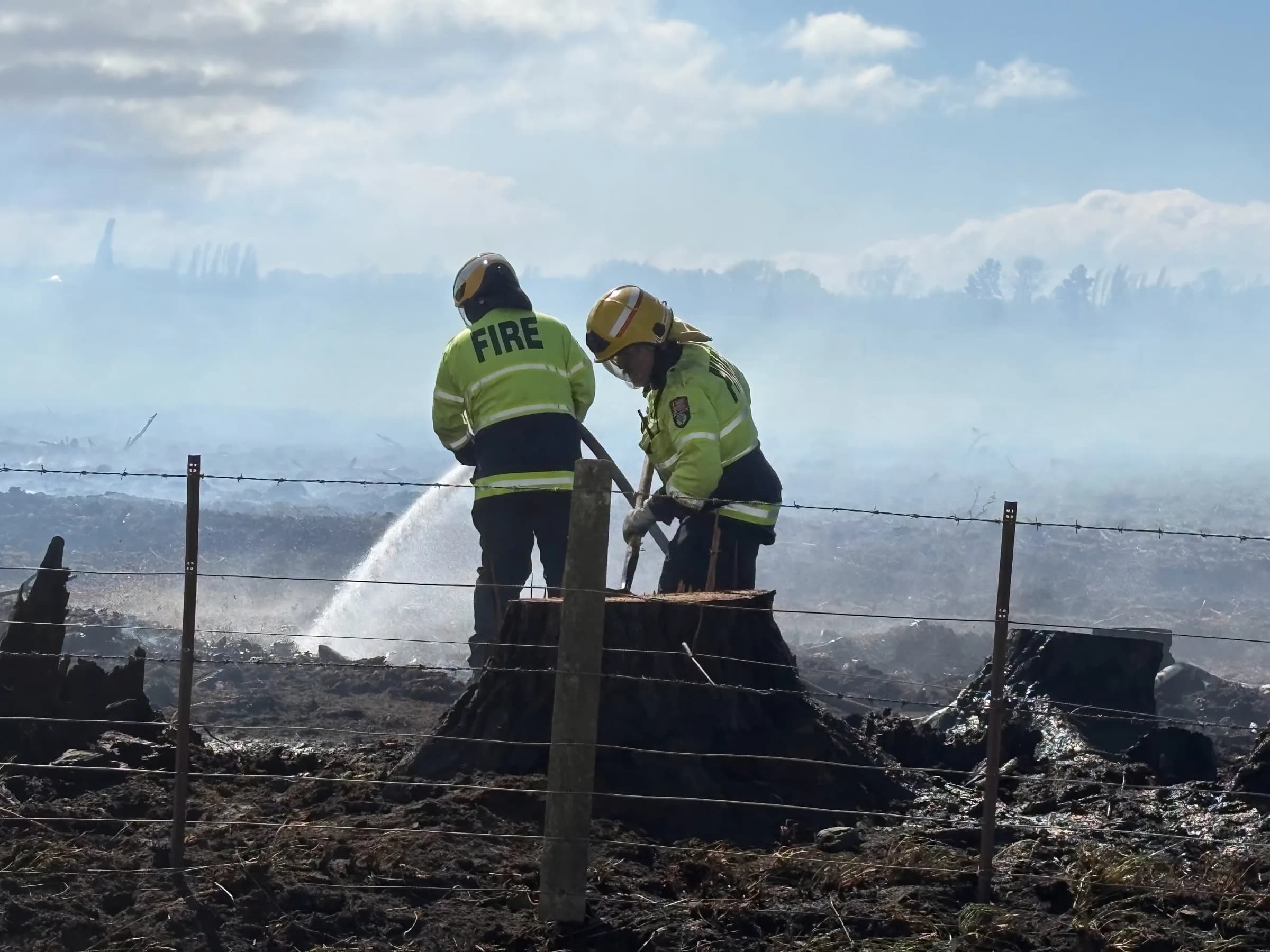FENZ crews battle vegetation fires on Swamp Road, Central Hawke's Bay.